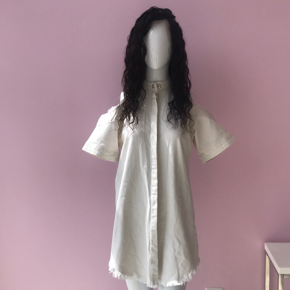 White denim dress